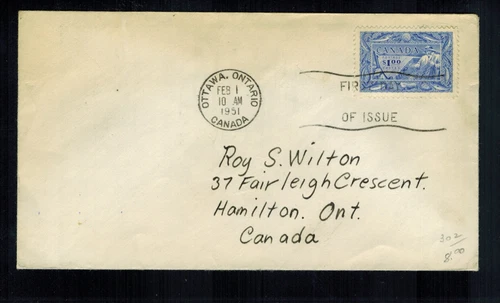 Canada  #302 Fishing Resources First Day Cover 1951