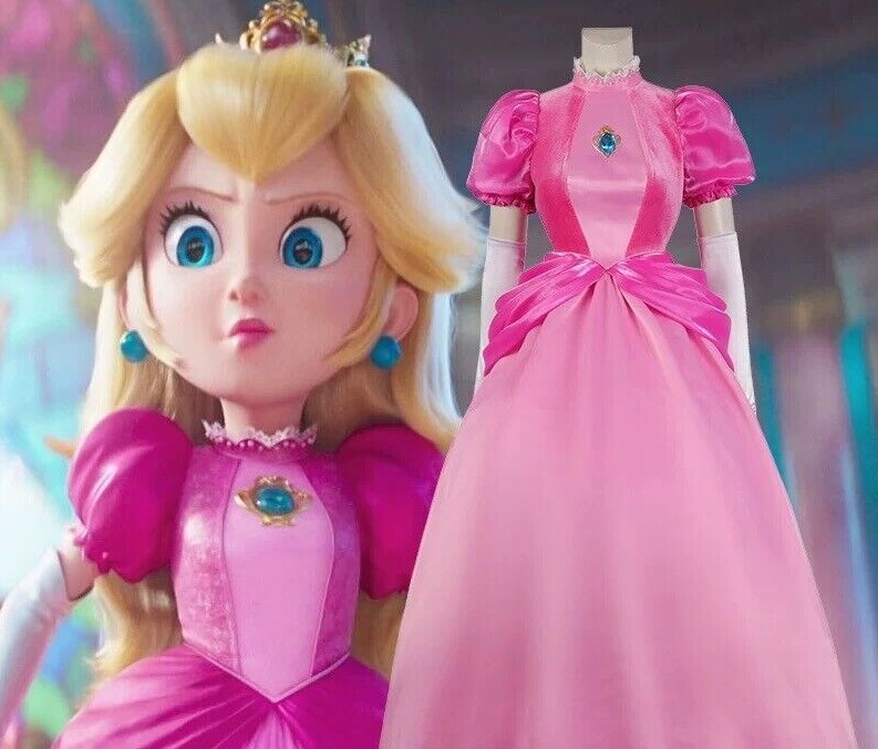 The Super Mario Bros Movie princess peach toadstoo Cosplay Costume