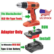 1x Adapter Convert for Milwaukee M18 Battery To for B&D 18V Old Ni-CD Tools
