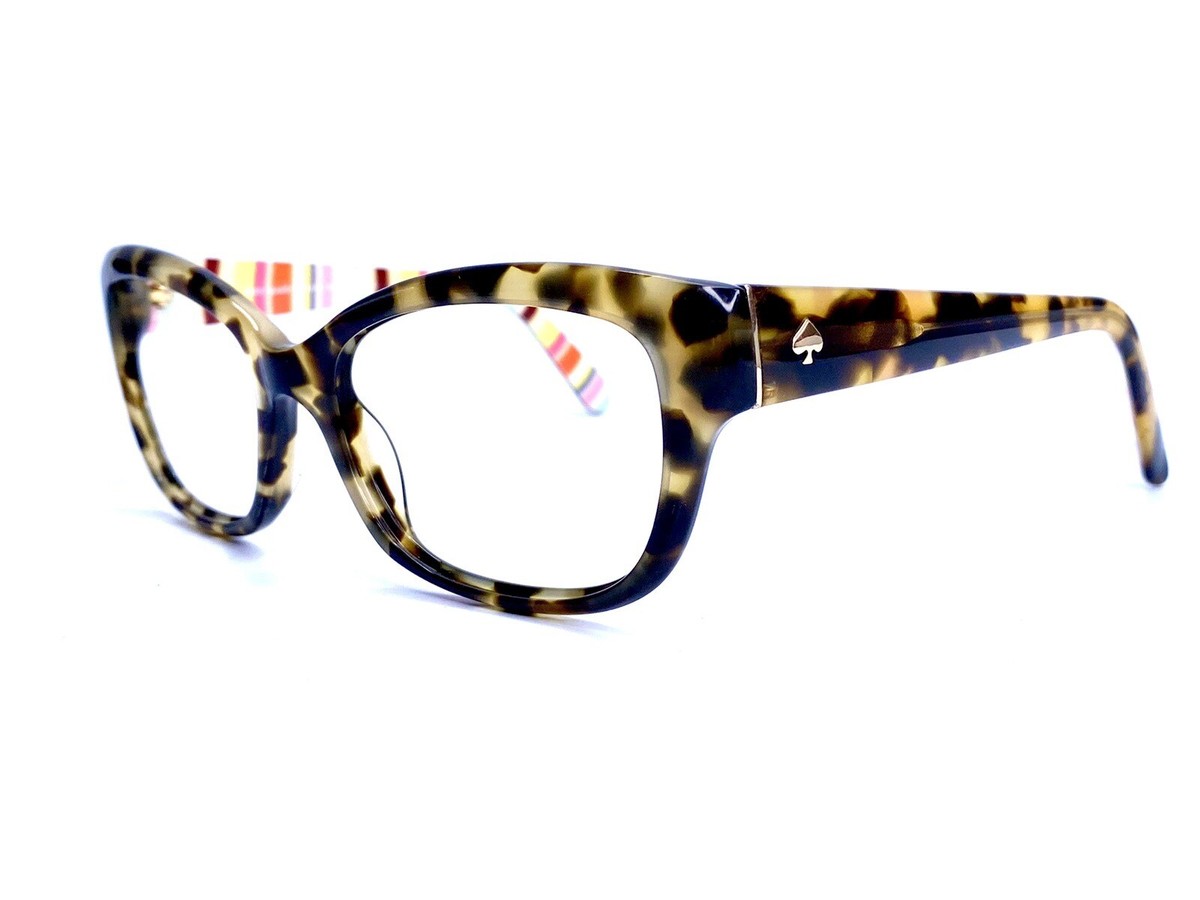 Kate Spade Tortoise Stripe Temple Cat Eye Eyeglasses Johanna 