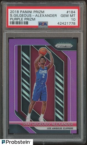 Shai Gilgeous-Alexander 2018-19 Panini Prizm Purple Prizm 14/75 PSA 10 GEM MINT