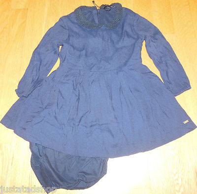 Tommy Hilfiger Mädchen Kleid Smart Navy 92 cm 2 Y 18-24 M Neu Designer