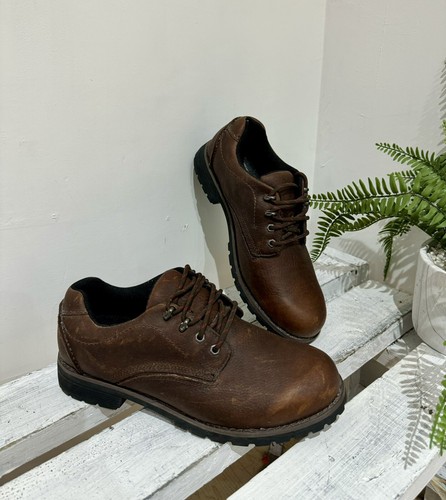 Neu mit Etikett Herren M&S Active Komfort hellbraun cognac genarbtes Leder Schnürschuhe £69 10,5 45