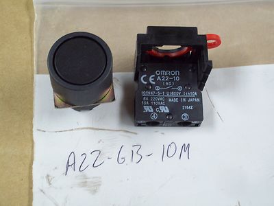OMRON A22-GB-10M PUSHBUTTON SWITCH BLACK