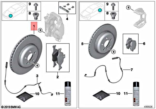 Genuine BMW I G26 BRAKE DISC LIGHTWEIGHT VENTILATED 348X30 