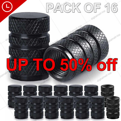 16pcs Black Auto Tire Tyre Wheel Air Port Dust Cover Ventil Rim Valve Stem Caps