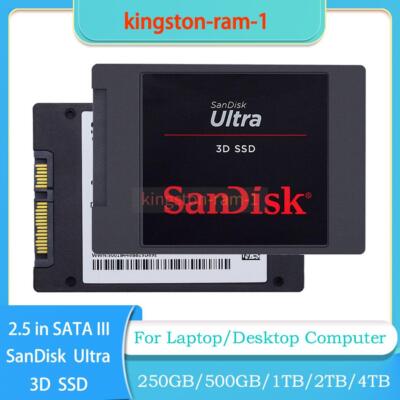 Sandisk 2.5 inch 4TB/2TB/1TB/250GB/500GB ULTRA 3D SSD SATA III for Laptop lot