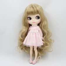 12" Factory blythe doll 1/6 bjd toy matte face coustom doll blonde golden hair