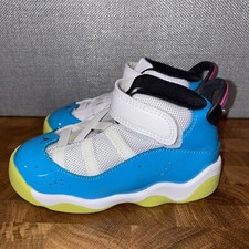 Nike Jordan 6 Rings White/Light Blue Fury-Cyber TD Toddler Size CK0033 Miami
