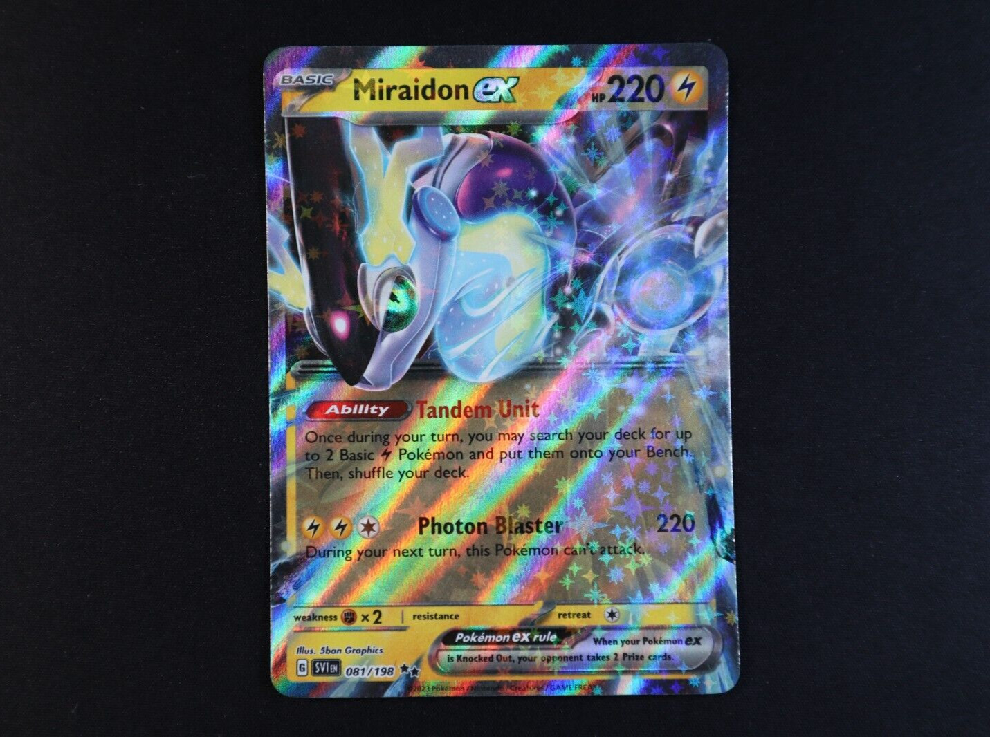 Miraidon ex 081/198 Holo Shiny Pokemon TCG Card Scarlet Violet 2023 NEAR MINT