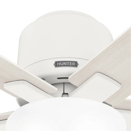 Hunter 44 inch Fitzgerald Matte White Low Profile Ceiling Fan with LED Light Kit - Picture 7 of 12