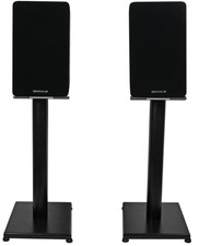 Pair Rockville RockShelf 58B Black 5.25" Home Bookshelf Speakers w/21" Stands