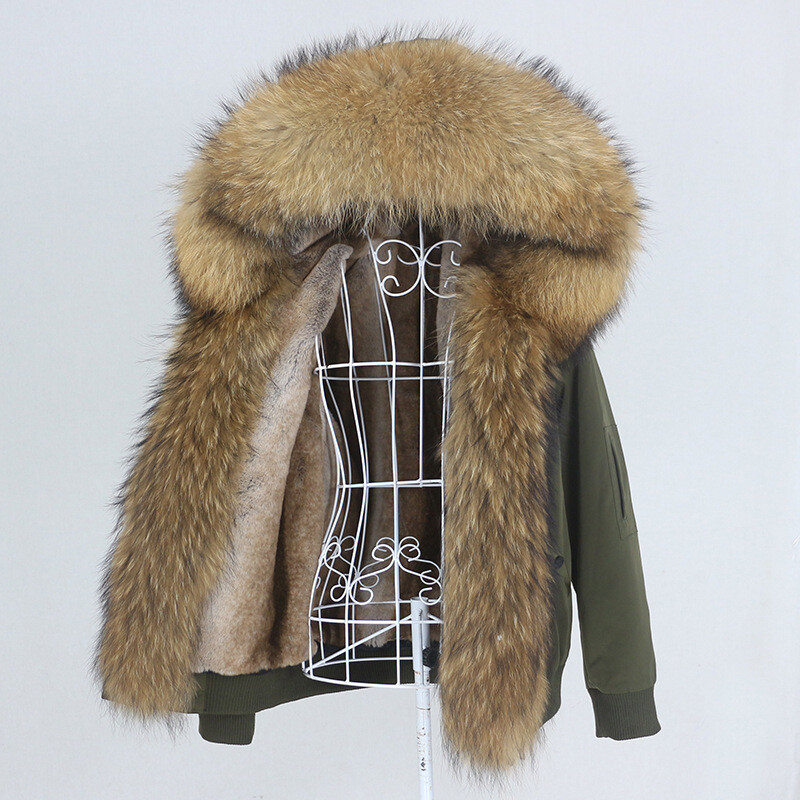 New Womens Thick Parka with Detachable Real Fox Fur Collar Winter Coat