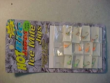 12 NEW HOT BITE FISH ICE MITE JIGS fishing   ASSORTED SUPER GLOW FOR ROD