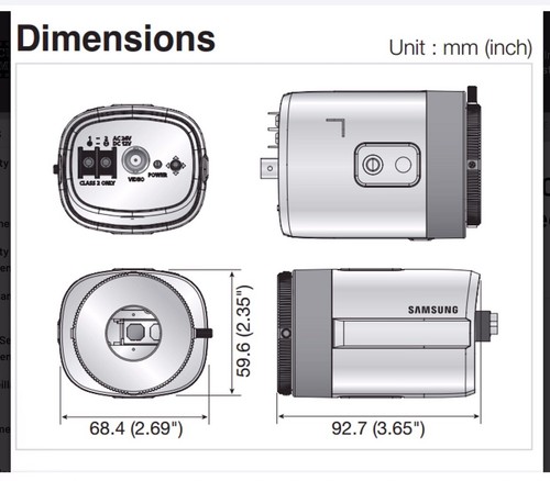 SAMSUNG SCB-2005N Security Color Camera W/3.5-8mm 700TVL OSD 960H NTSC Mount NEW - Picture 21 of 21