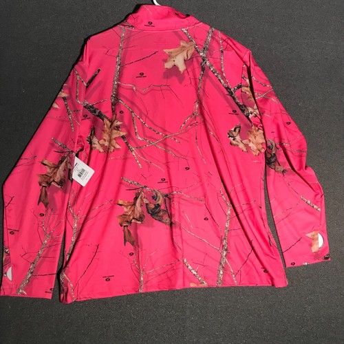 PINK Mossy Oak Light Weight Camo Women's 1/4 Zip Long Sleeve 2XL XXL NEW S2 - Picture 4 of 7