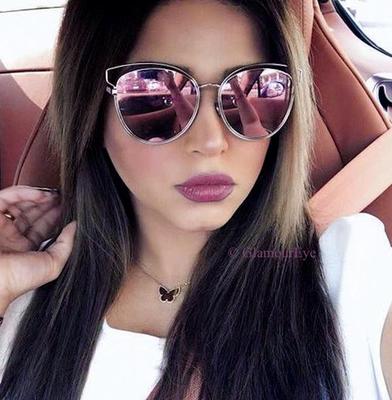 Hot Colors Metal Cat Eye Technologic Cideral Celebrity Glasses Sunglasses 4053