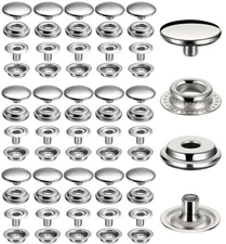 240 Pieces Stainless Steel Snap Fastener 15mm Heavy Duty Snap Button Press St...