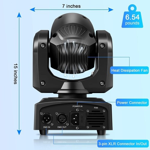 Versatile 25W Moving Head Stage Lights - 8 Gobos & Sound Activation for Events - Picture 7 of 9