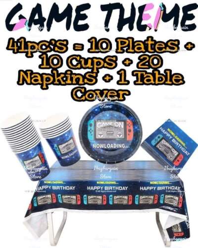 VIDEO GAME Birthday Party Tableware Set Gaming Supplies Children Games Theme - Picture 3 of 19