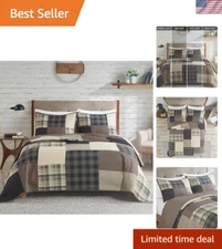 Elegant Cottage-Style Winter Hills Quilt Set with Matching Shams - 100% Cotton