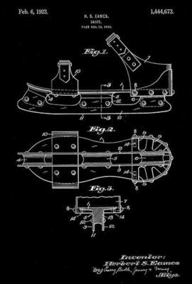 1923 - Skate - H. S. Eames - Patent Art Magnet