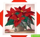 Potted Poinsettia Christmas Wishes Quilling Greeting Card - GREENHANDSHAKE