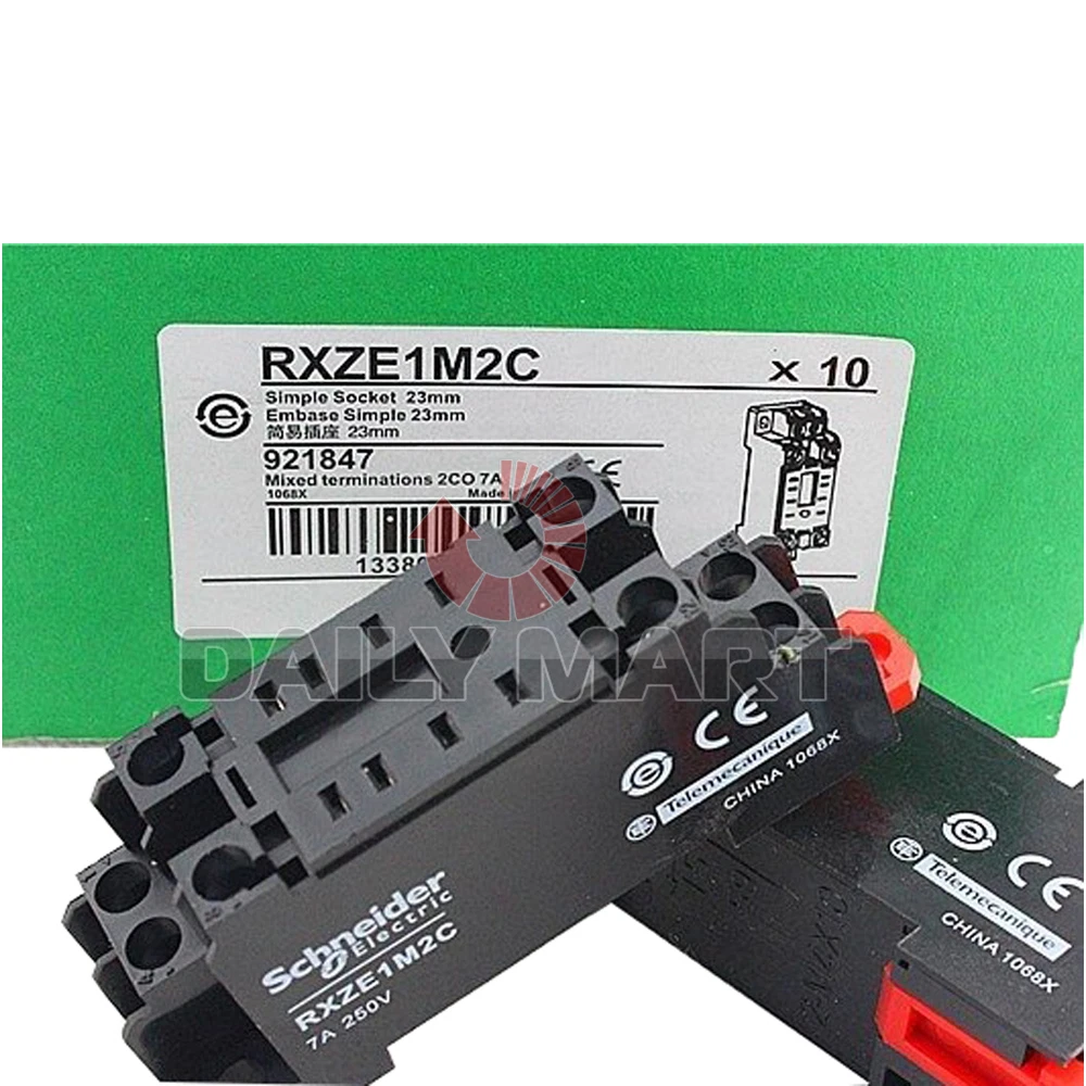 10PCS New Schneider Telemecanique RXZE1M2C Relay Socket DIN Rail 