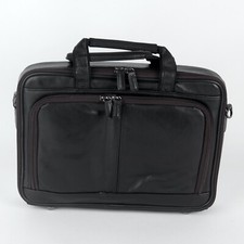 Vintage El Portal Black Leather Padded Briefcase Laptop Attach  Case Bag NEW
