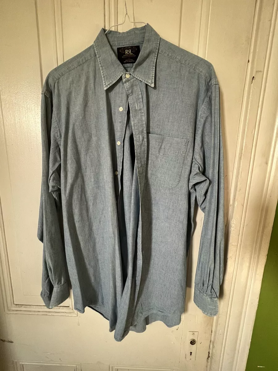 Vintage RRL Double RL Ralph Lauren Shirt Large Button Up Black
