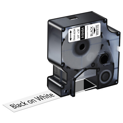 1PK Black on White Polyester Label 3/4'' 18484 for Dymo Rhino 5000 6500 Tape