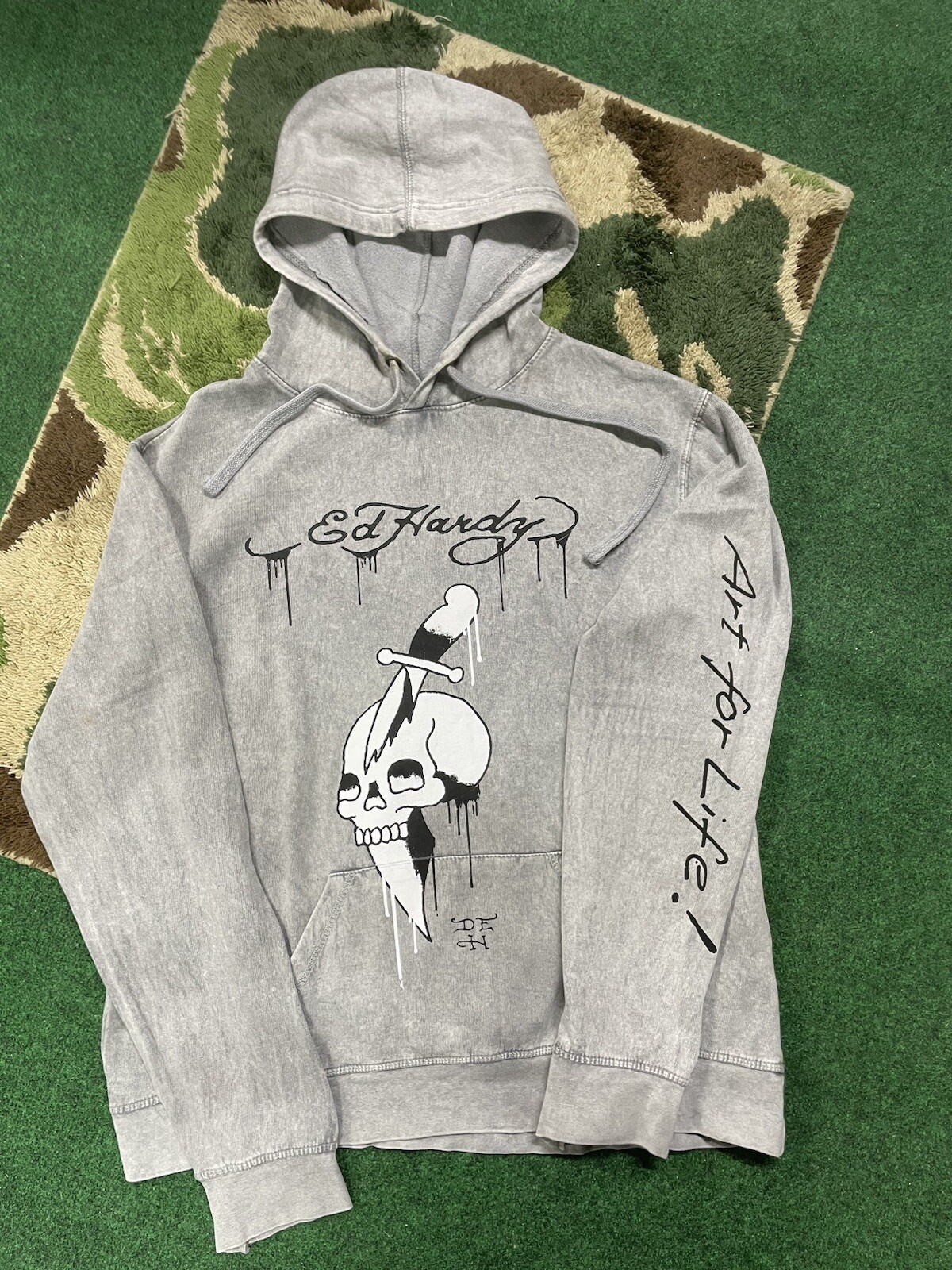 Ed Hardy hoodie Large Rare