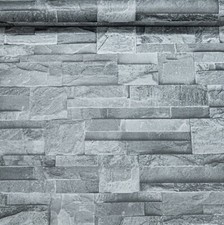 Charcoal Grey Slate Brick Wallpaper Realistic Stone Brick Wall  Wallpaper SALE