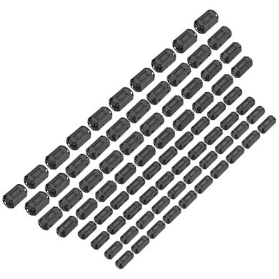80 Stück 5 Größen Clip-on Ferrit Ringkern für 3,5/5/7/9/13mm Dm Kabel, Schwarz
