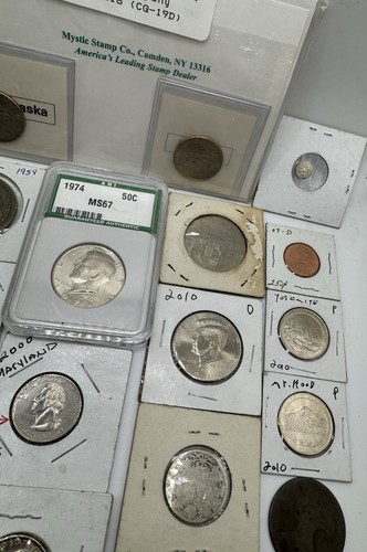Grande lotto misto monete USA in tutto il mondo non circolate lastra grano penny fustella - Foto 6 di 10