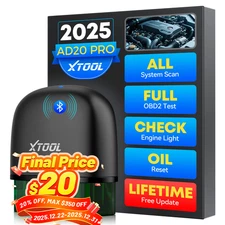 2025 XTOOL AD20 PRO BT OBD2 Scanner All System Auto Diagnostic Tool Oil Reset