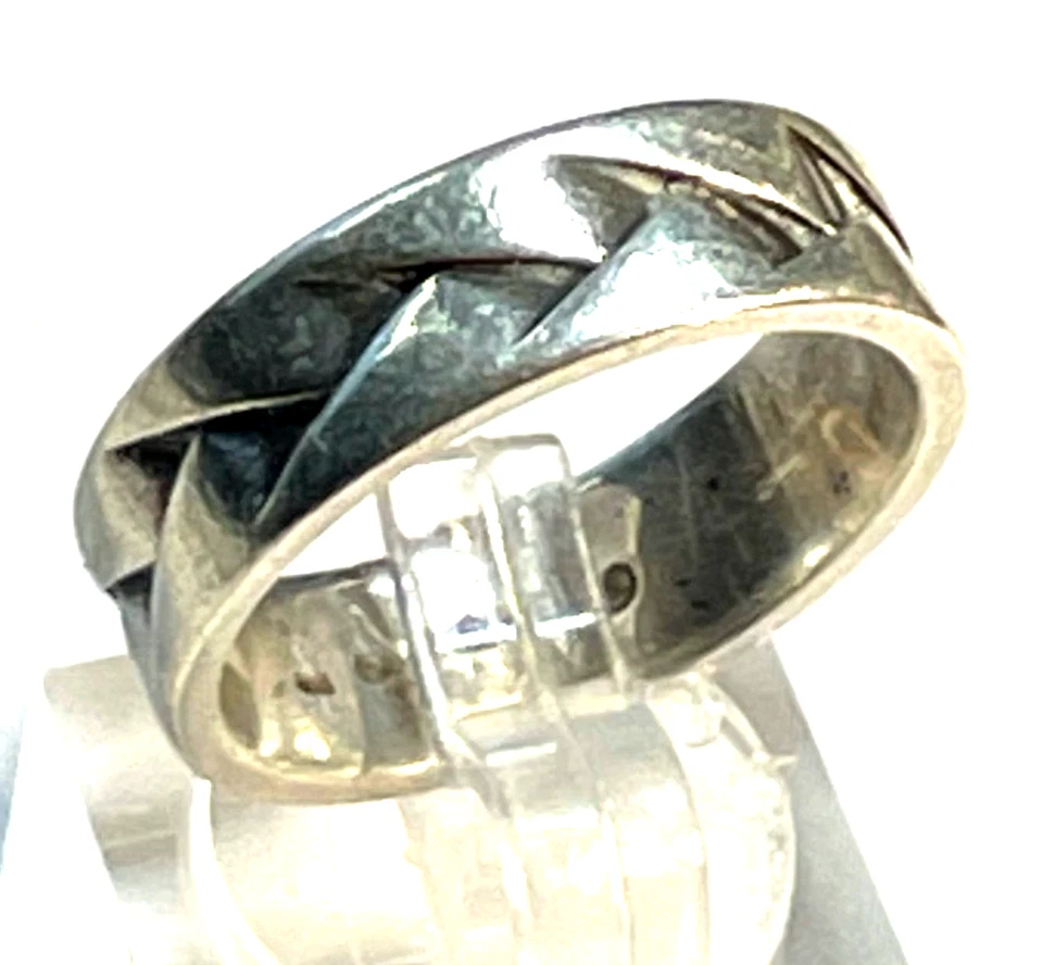 Unisex solider 925 Silber Ring ESPRIT Ø 18,1 mm RG 57 Zopfmuster Bandring - Bild 3 von 4