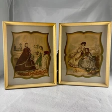 2 Antique French 7.5x9.5 matted and framed LA MODE ILLUSTREE Paris