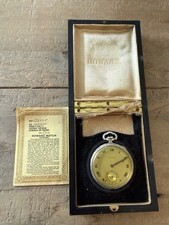 1919 Keystone Howard 17 Jewel Pocket Watch w/ Original Box Papers Silveroid