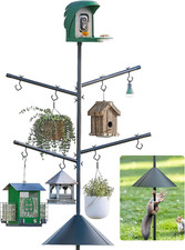 Bird Feeder Pole with Squirrel Baffle, 92'' Inch 360  Rotating Heavy-Duty Bird H