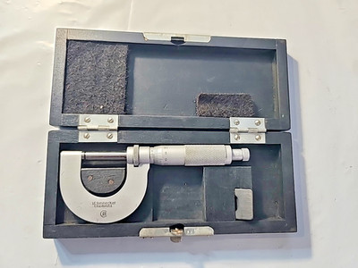 RARE!  J.E. Reinecker Chemnitz 0-1  Micrometer Tool KIT & orig. BOX -VTG COLLCT!