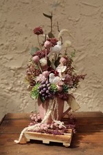 Produktbild - *AltRosa * BlumenGesteck in Tasse*Shabby Chic* Geschenk*Mohn*Vögel* Tischdeko*