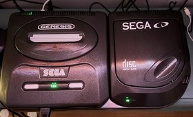 CUSTOM Sega Genesis/CD Model 2 Bundle WORKS WELL! Custom LED, USB Power, NICE!