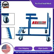 Fit Ford Small Block 1000 LBS Engine Cradle Lift Stands Kit With Wheels Casters