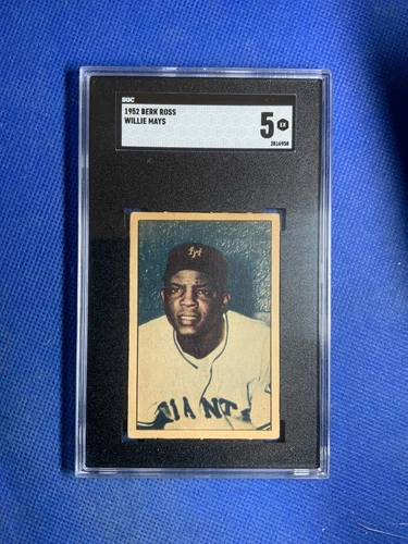 1952 Berk Ross Willie Mays (ROOKIE) HOF New York Giants **DEAD CENTERED** SGC 5