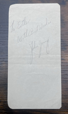 NASA Apollo 16 Astronaut John Young Original Signed Paper Autograph Moon Landing