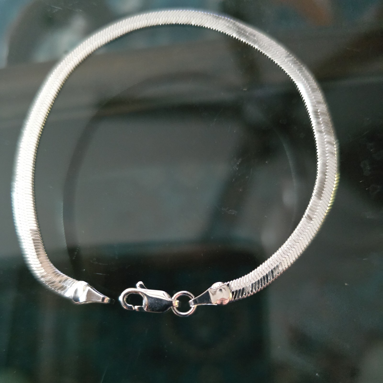 Flexible Herringbone Chain Bracelet Real Solid Sterling Silver 925