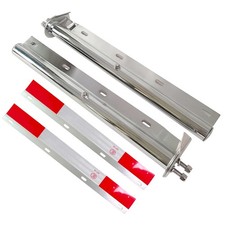 Chrome Straight Spring Loaded Mud Flap Hanger Bracket Set 1-1/8" Bolt Spacing...