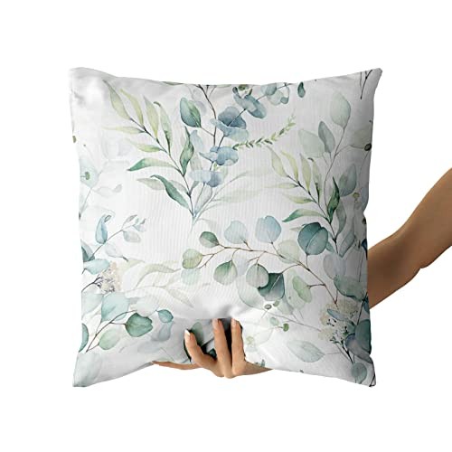 Frühling Kissenbezüge 18x18 2er Set, 18" x 18" (2er Pack) Salbeigrün Blatt - Bild 4 von 7