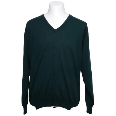 Woolmark, Pullover, Größe: L, Grün, Einfarbig, Feinstrick, Herren #oQn